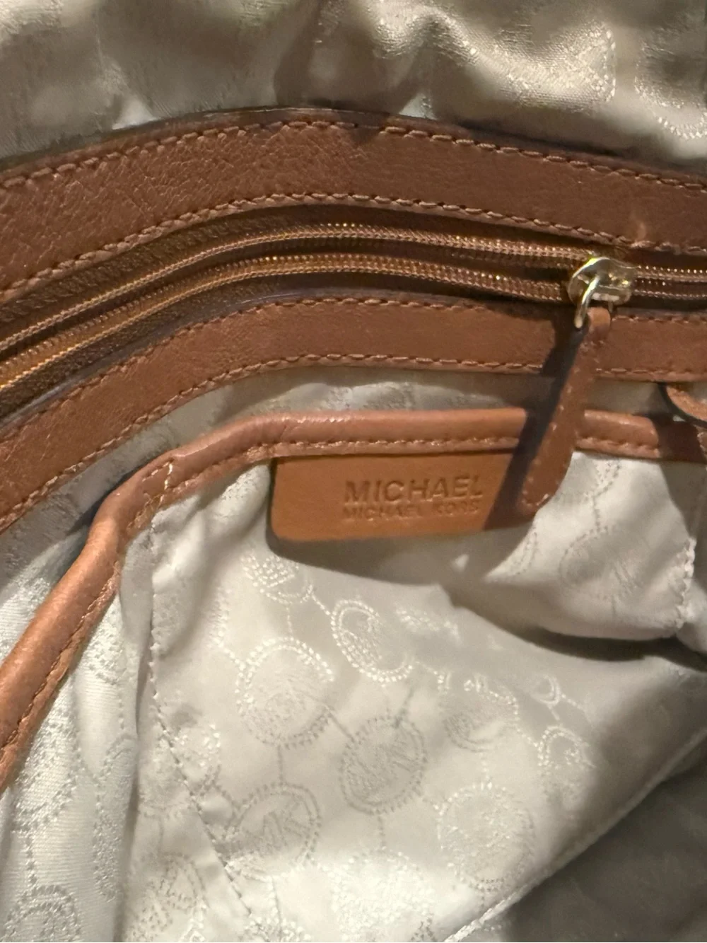 Michael Kors Women's Leather Satchel Handbag in Cognac Brown